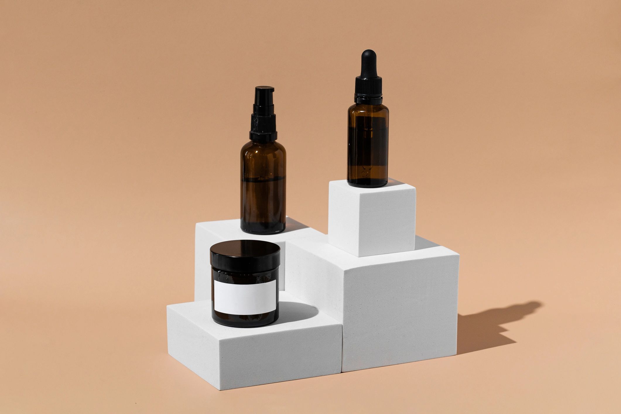 Minimal wellness product display with clean editorial styling